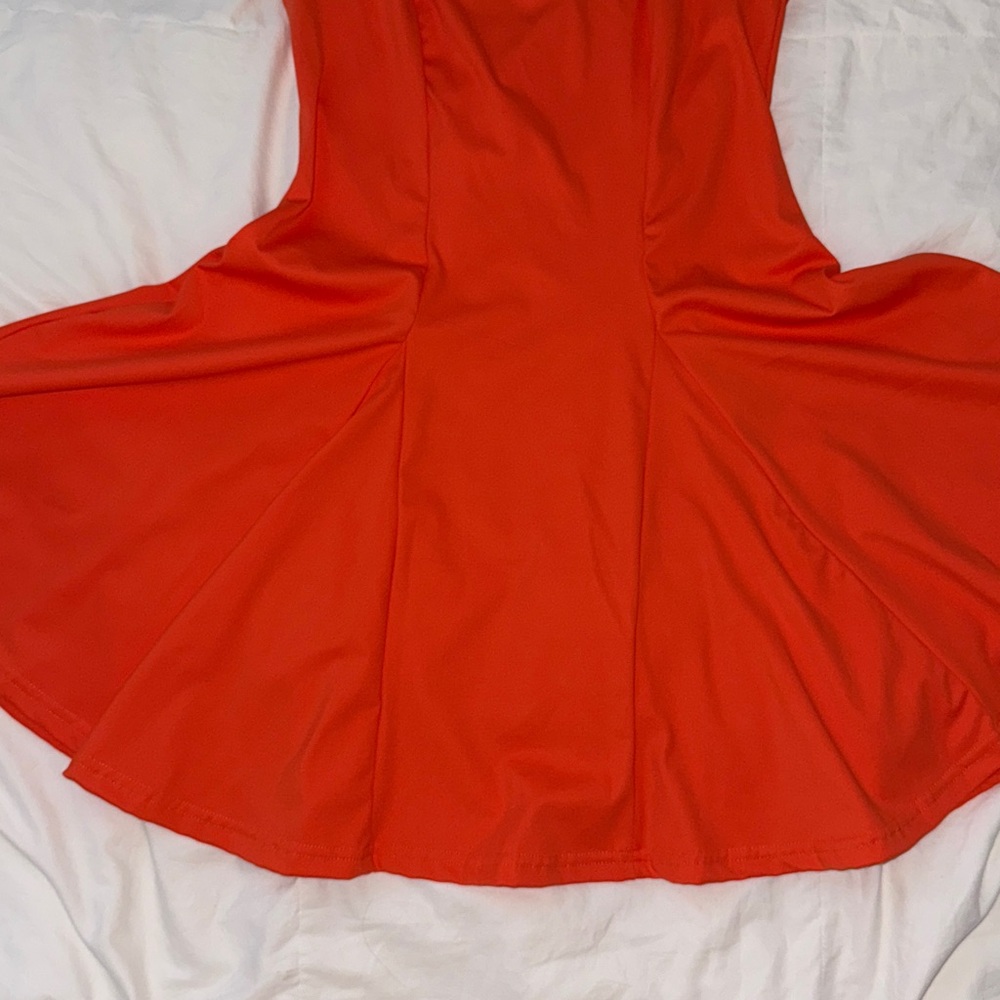 Orange Halter Mini Dress - Picture 4 of 9